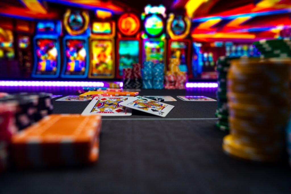 Poker cards at the casino